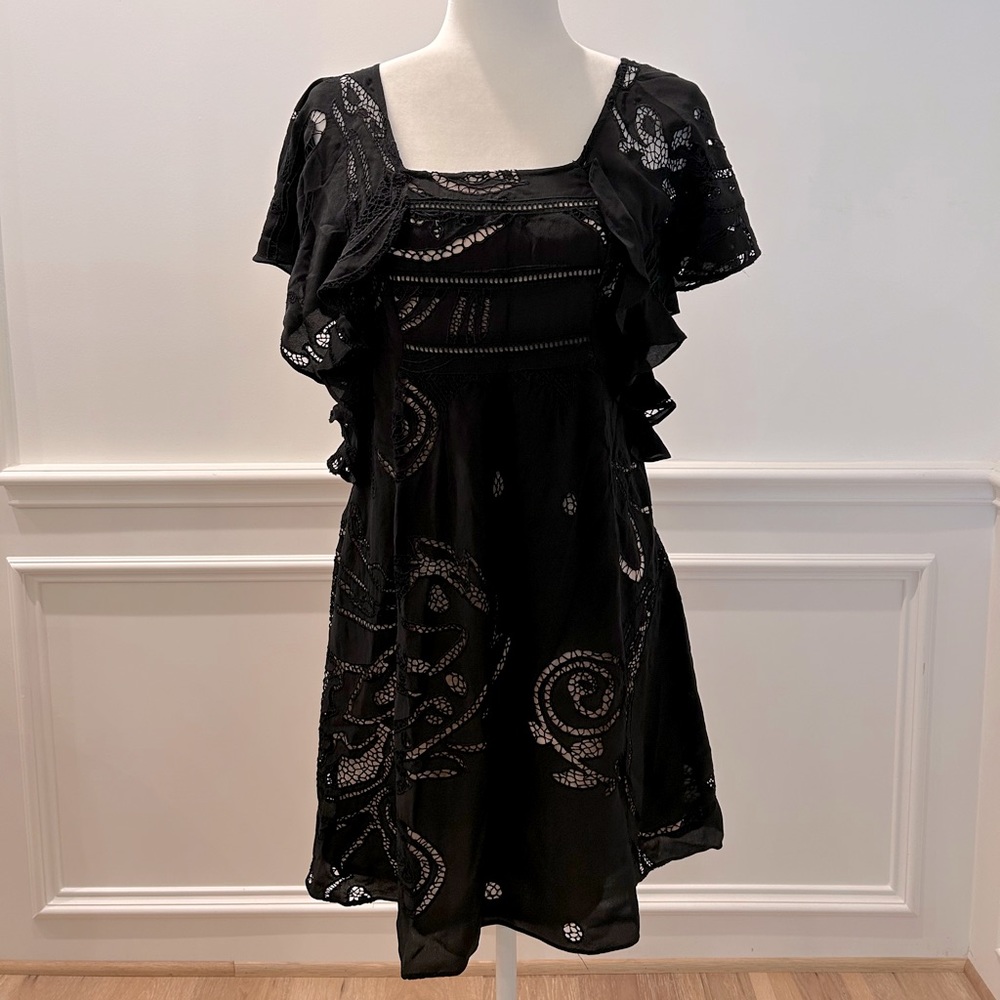 Tracy Reese black eyelet‎ dress size small